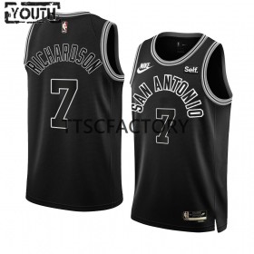 Dres San Antonio Spurs Josh Richardson 7 Nike 2022-23 Classic Edition Crno Swingman - Dječji
